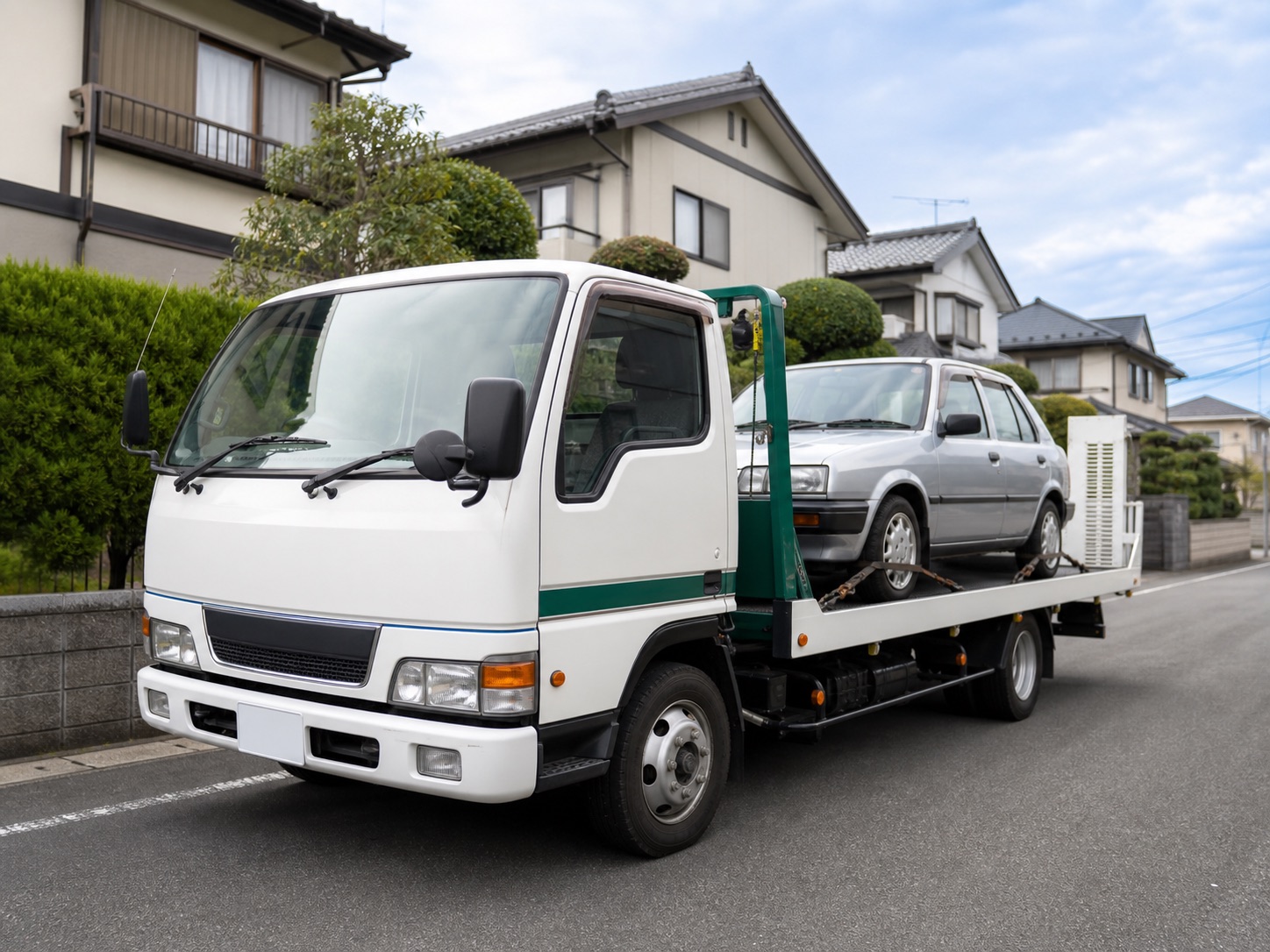 積載車で車を引き取り完了したイメージ
